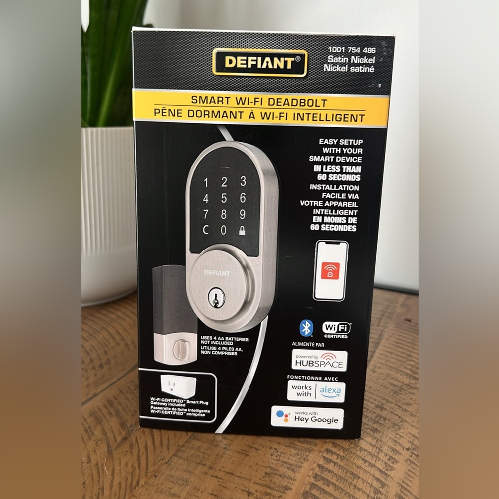 Satin Nickel Electronic Single Cylinder Deadbolt Wi-Fi Enabled - NEW